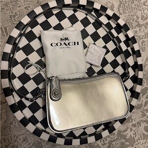 Silver Metallic Coach shoulder bag - New